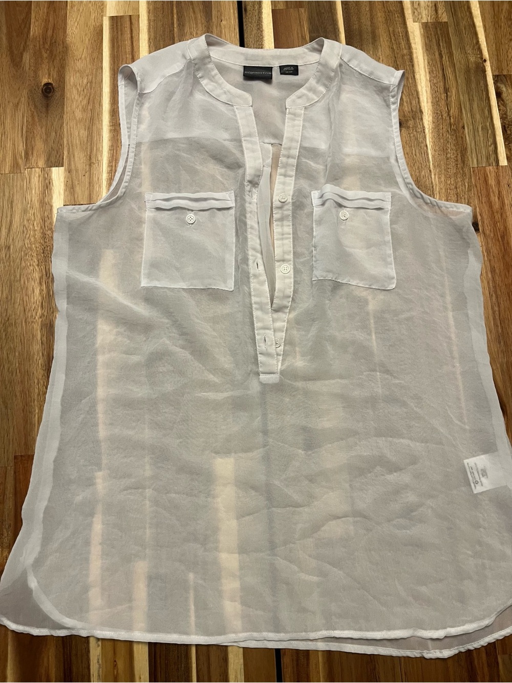 Covington White Sheer Sleeveless Blouse